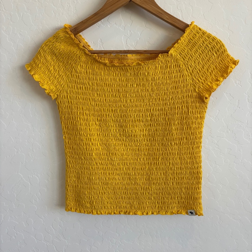 Abercrombie kids yellow ruffle crop top, Girls 15/16, or XS adult